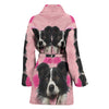 Border Collie Print Women's Bath Robe