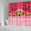 Golden Retriever Dog Print Shower Curtain