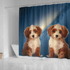 Cute Cavapoo Print Shower Curtains