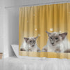 Balinese Cat Print Shower Curtain