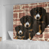 Cute Entlebucher Mountain Dog Print Shower Curtains