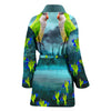 Monk Parakeet Parrot Print Women's Bath Robe