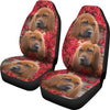 Redbone Coonhound On Flower Print Car Seat Covers