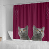 Chartreux Cat Print Shower Curtain