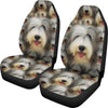 Bearded Collie Dog In Lots Print Car Seat Covers