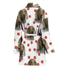 Weimaraner Dog Paw Patterns Print Women's Bath Robe