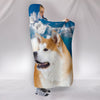 Akita Inu Print Hooded Blanket