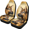 German Shepherd On Yellow Print Car Seat Covers