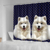 Cute Samoyed Dog Print Shower Curtains