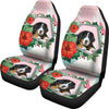 Bernese Mountain Dog Floral Print Car Seat Covers