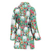 French Bulldog Floral Print Women's Bath Robe