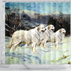 Great Pyrenees Dog Art Print Shower Curtains