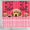 Golden Retriever Dog Print Shower Curtain