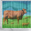 Cute Beefmaster Cattle (Cow) Print Shower Curtain