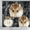 Roborovski Hamster On Black Print Shower Curtains