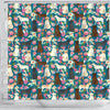 Labrador Dog Floral Print Shower Curtain