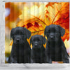 Black Labrador Print Shower Curtains