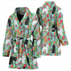 Cute Poodle Dog Floral Print Women's Bath Robe