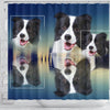 Cute Border Collie Dog Print Shower Curtain