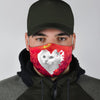 Van Cat On Heart Print Face Mask