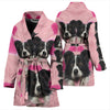 Border Collie Print Women's Bath Robe