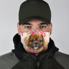 Cute Tibetan Spaniel Floral Print Face Mask