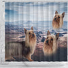 Cute Australian Silky Terrier Print Shower Curtains