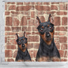 Miniature Pinscher Print Shower Curtains