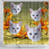 Lovely Burmilla Cat Print Shower Curtains