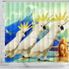 Lovely Cockatoo Parrot Print Shower Curtains