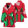 Fish Print On Red Women's Bath Robe