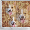 Cute Pembroke Welsh Corgi Print Shower Curtains