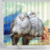 Diamond Dove Bird Print Shower Curtains