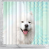 Lovely Samoyed dog Print Shower Curtain