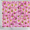 Pink Daisy Flower Print Shower Curtains