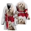 Cute Havanese On White Print Women's Bath Robe