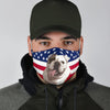 Bulldog US Flag Print Face Mask