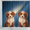 Cute Cavapoo Print Shower Curtains