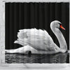 Lovely Swan Bird Print Shower Curtains