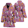 Rat Terrier Dog On Pizza Print Women's Bath Robe