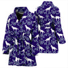 German Shepherd Dog Floral Print Women's Bath Robe