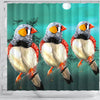 Zebra Finch Bird Art Print Shower Curtains