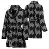 Australian Terrier Dog Black Pattern Print Women's Bath Robe