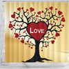 Love Tree Print Shower Curtain