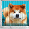 Lovely Akita Dog Print Shower Curtains