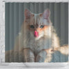 Cute Birman Cat Print Shower Curtain