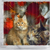 Cute Maine Coon Print Shower Curtains