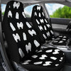 American Eskimo Dog Pattern On Black Print Car Seat Covers