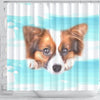 Papillon Dog Print Shower Curtain