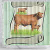 Red Brangus Cattle (Cow) Art Print Shower Curtain